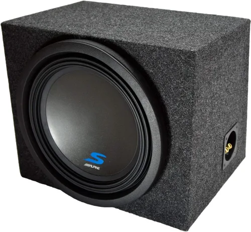 Vista 10 de American Sound Connection Estéreo universal para automóvil con caja sellada trasera individual de 10 pulgadas Alpine Type S S-W10D4 Sub Box Con