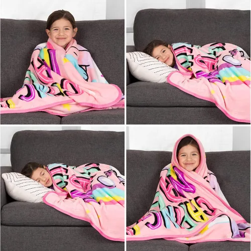 Vista 5 de Franco Ropa de cama para niños, manta súper suave de micro raschel, 46 x 60 pulgadas, Care Bears