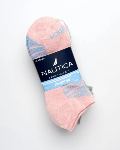 Vista 2 de Nautica Calcetines para mujer - Calcetines de corte bajo con cojín atlético paquete de 6