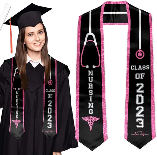 Vista 3 de Batorkpl Estola de graduación para enfermeras, fajín de graduado de enfermería, ideal para regalo de graduación de clase de 2023