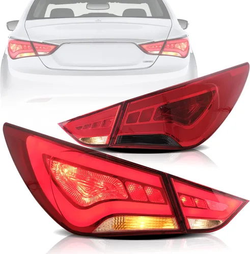 Vista 10 de VLAND Faros delanteros aptos para Hyundai Sonata 2011-2014 (no para modelos sin motor ajustable) W/DRL, luz frontal LED con señal de giro