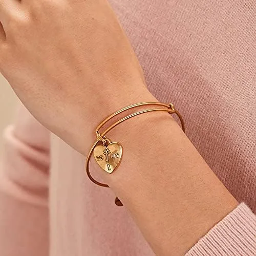 Vista 3 de Alex and Ani Connections - Pulsera expandible para mujer, con símbolos de amor, acabado rafaeliano, 2 a 3.5 pulgadas