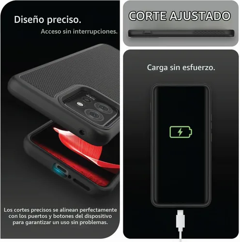 Vista 6 de TUDIA DualShield Grip - Funda protectora diseñada para Motorola ThinkPhone (2023), [MergeGrip] de doble capa a prueba de golpes, delgada, de grado