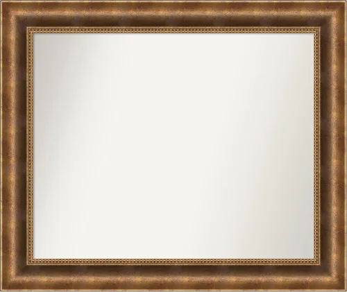 Vista 765 de Amanti Art Espejo de pared personalizado no biselado (25 x 25 pulgadas), marco de bronce acentuado, varios tamaños personalizados, espejo de baño