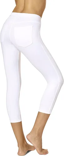 Vista 2 de No nonsense Leggings capri clásicos de mezclilla con bolsillos para mujer
