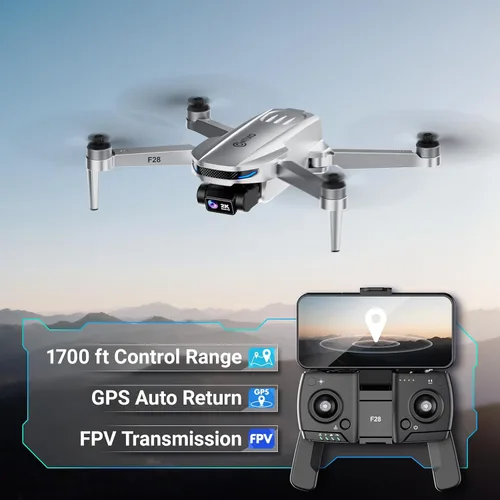 Vista 3 de Contixo F28A - Dron GPS para adultos plegable, cámara 2K, motores sin escobillas, tiempo de vuelo de 26 minutos, dron de control remoto FPV