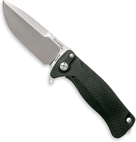 Vista 2 de Lion Steel SR22A Sleipner - Cuchillo de bolsillo plegable con bloqueo de marco, mango de aluminio mecanizado, sistema de rodamiento de bolas IKBS
