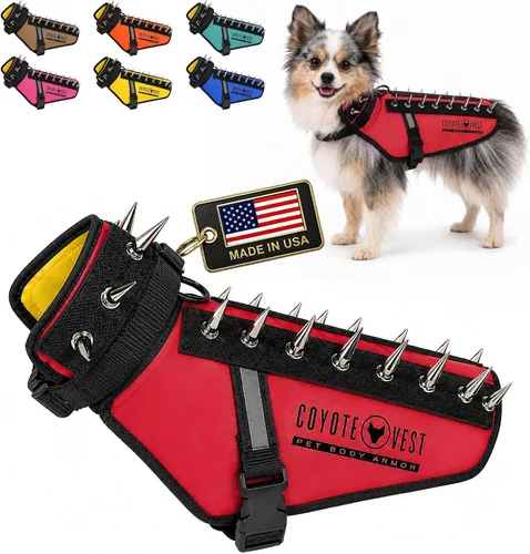 Vista 43 de CoyoteVest Chaleco Protector de Arnés para Perro, Accesorios Reflectantes para Perro con Picos para Proteger a tu Mascota de Ataques de Rapaces