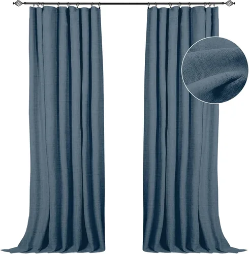 Vista 15 de 100% Blackout Shield Cortinas opacas completas para dormitorio de 63 pulgadas de largo, juego de 2 paneles, anillos de clip/bolsillo para barra