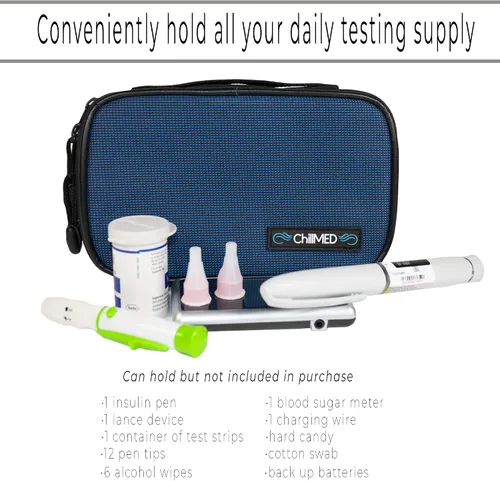 Vista 7 de ChillMed® Companion - Estuche para medidor de glucosa, bolsa de suministro para diabéticos, organizador para viajes y transporte de insulina y otros