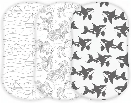 Vista 17 de TansyPanda - Sábanas de moisés de 33 x 20 pulgadas, ajuste cómodo en moisés rectangulares como Baby Delight, Dream On Me, Angelbliss, KoolerThings