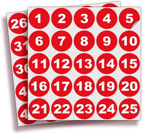 Vista 26 de iSYFIX Calcomanías negras de números consecutivos – 1 a 50, 1 pulgada, 1 juego – Vinilo autoadhesivo de alta calidad ideal para inventario