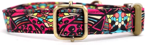 Vista 4 de Collar de perro personalizado con nombre y número de teléfono grabado, collar ajustable personalizado para cachorros, collar de algodón orgánico