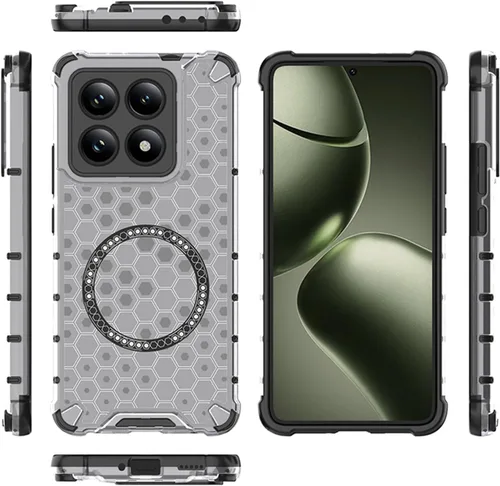 Vista 8 de Funda transparente para Xiaomi 14 T Pro Honeycomb Negro