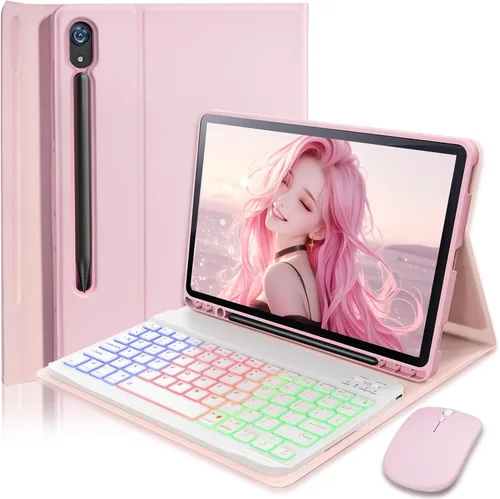 Vista 11 de Funda para teclado para Samsung Galaxy Tab S10 Lite / S10 FE / S9 FE / S9 / S8 10.9-11 pulgadas Cubierta - Teclado magnético desmontable