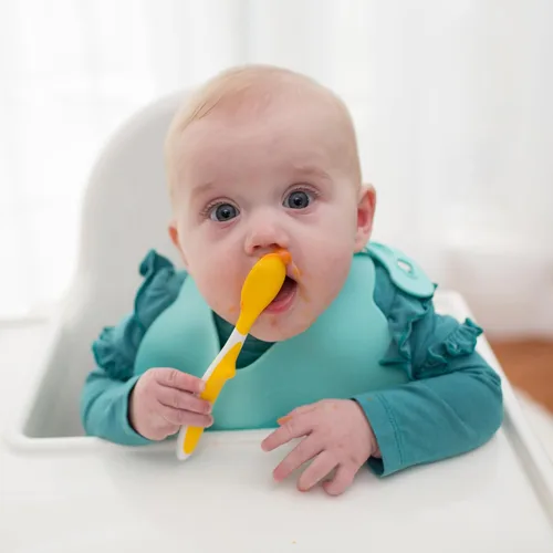 Vista 11 de Dr. Brown's Cucharas suaves para niños pequeños con mango largo para destete guiado por bebés, sin BPA (paquete de 72)