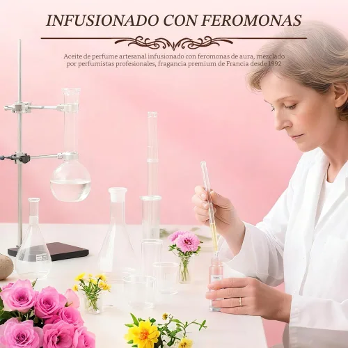 Vista 5 de Perfumes de feromonas para mujeres, aceite de fragancia roll-on de larga