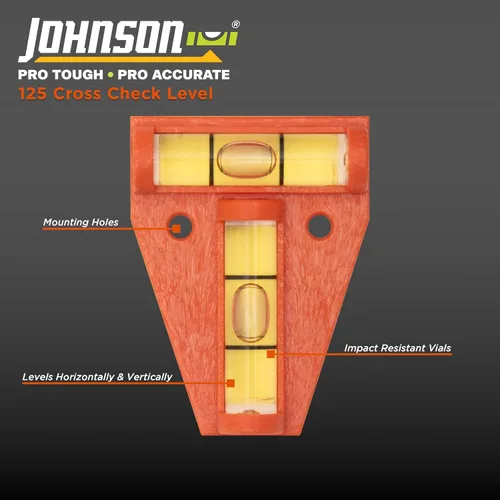 Vista 2 de Johnson Level & Tool 125 Cross Check, naranja, 1 nivel