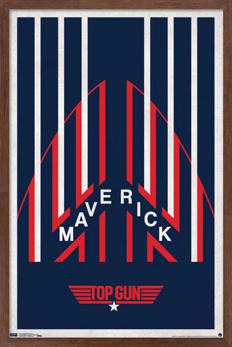 Vista 10 de Trends International Top Gun - Póster de pared de casco Maverick, 14.725 x 22.375 pulgadas, versión enmarcada de madera de granero