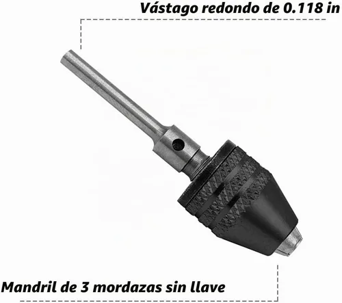 Vista 3 de Mesee 2 unidades de mini taladro de mandíbula sin llave, adaptador de portabrocas de cambio rápido, mini herramienta de conversión de pinza