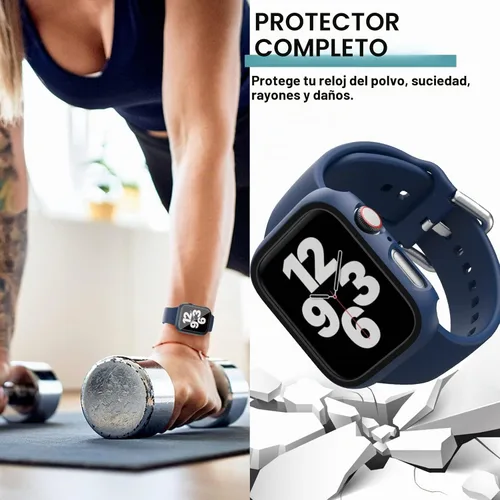 Vista 3 de Paquete de 6 fundas para Apple Watch de 1.575 pulgadas SE 6/5/4 con protector de pantalla Hard PC cover with HD highly responsive touch tempered