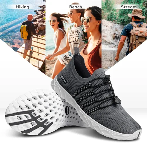 Vista 8 de SEEKWAY Zapatos de agua para hombre y mujer, de secado rápido, descalzo, para playa, caminar, kayak, barco, deportes acuáticos SP006