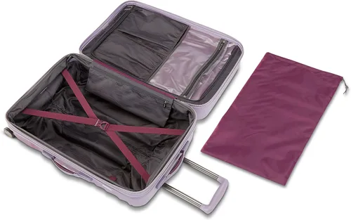 Vista 2 de American Tourister Cascade Hardside - Maleta giratoria ligera, Púrpura (Purple Haze), Cascade Hardside Equipaje Expandible Con Ruedas Giratorias