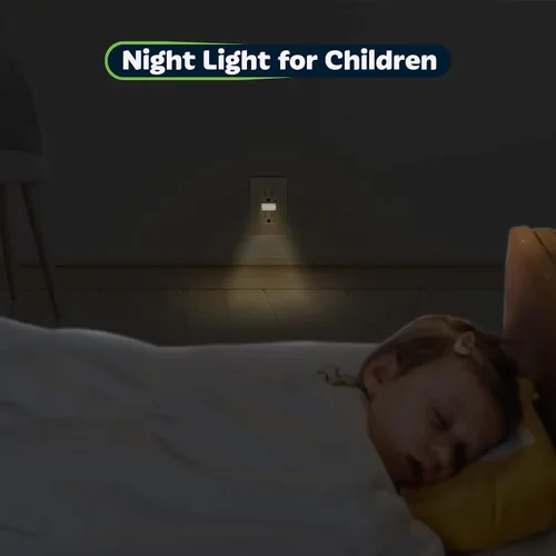Vista 4 de TOPGREENER Receptáculo de luz de guía LED con sensor automático de luz diurna, salida de pared decorativa de luz nocturna, receptáculo resistente a