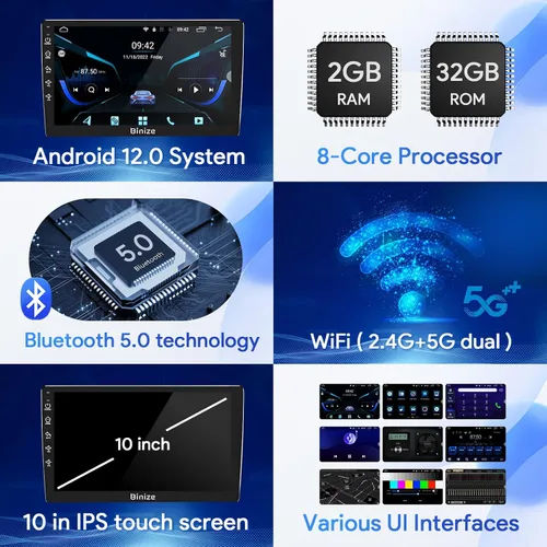 Vista 9 de Binize Android 13 - Estéreo para automóvil compatible con Dodge Ram 1500/2500/3500 Radio 2013 2014 2015 2016 2017 2018, unidad principal de radio