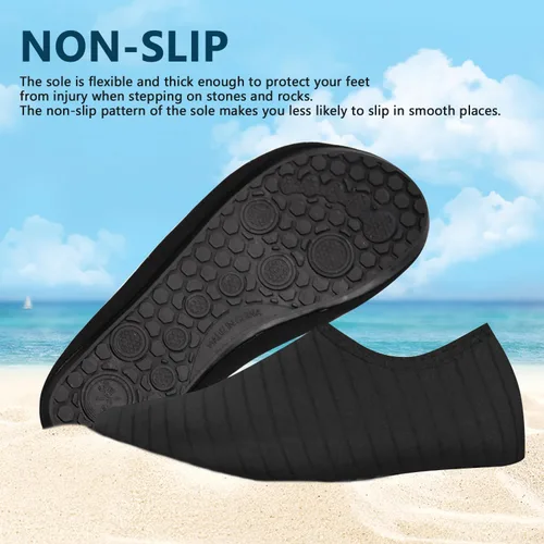Vista 3 de Valennia Zapatos de agua descalzos de secado rápido, calcetines de yoga para playa, natación, surf, ejercicio para mujeres y hombres