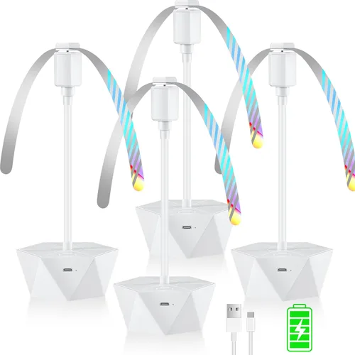 Vista 11 de Ventiladores Repelentes de Moscas para Mesas Recargables para Interiores y Exteriores para Mantener las Moscas Alejadas, Spinner de Mesa con Aspas