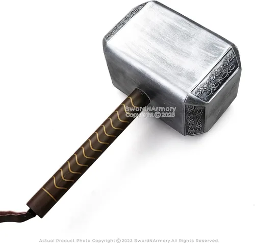 Vista 3 de Martillo de espuma grande de 16.5 pulgadas, Thor, dios nórdico, trueno, héroe, película cómic, cosplay