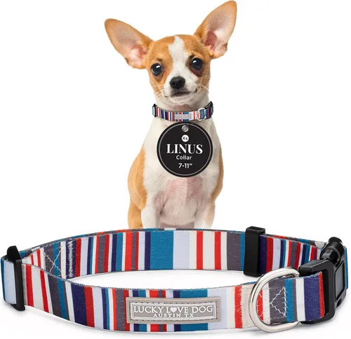 Vista 68 de Lucky Love Dog - Collar de perro ajustable con hebilla de fácil clic para los pequeños, duradero y cómodo para perros machos y hembras, collar