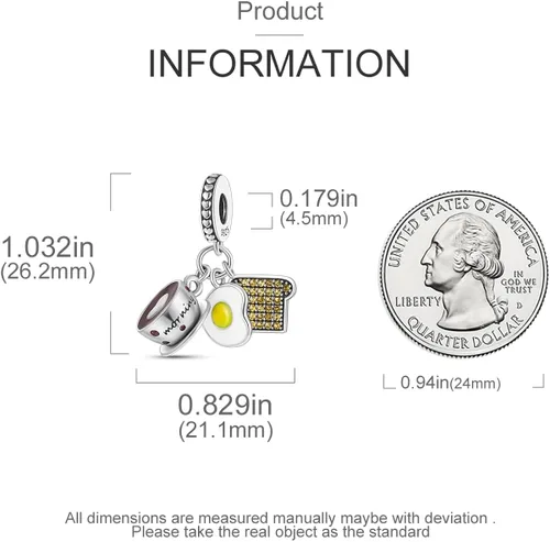 Vista 4 de NARMO Sterling Silver Charms for Pandora Bracelets Happy Birthday Charms Sterling Silver 925 Bracelet Charms for Women