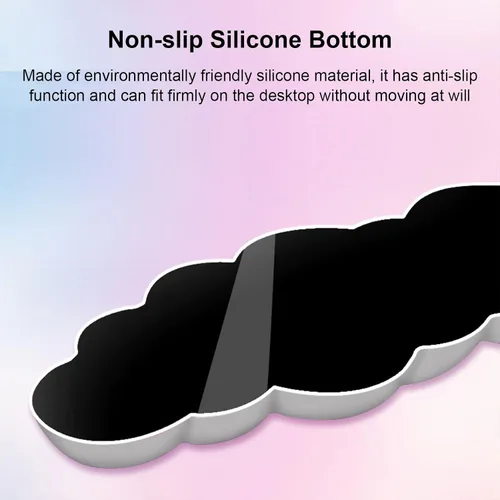 Vista 7 de Cloud - Juego de reposamuñecas para teclado y alfombrilla para mouse con reposamuñecas ergonómico, lindo soporte para reposamuñecas de espuma Blanco