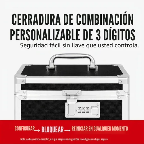 Vista 5 de Vaultz Cajas de seguridad seguras – Caja de seguridad segura con combinación, almacenamiento para documentos, objetos de valor, medicamentos