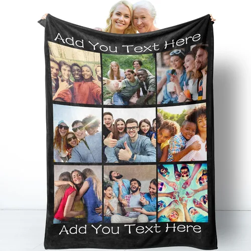 Vista 11 de Manta personalizada con fotos, regalos para mujeres, amantes, amigas, regalos con imagen, manta de franela, Navidad, aniversario, cumpleaños, boda