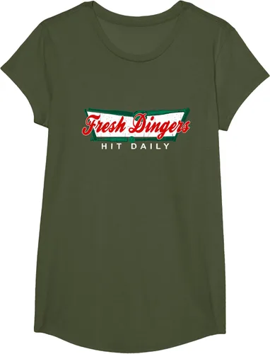 Vista 104 de Camiseta divertida de béisbol y softbol Don't Bunt Hit Fresh Dingers, Negro