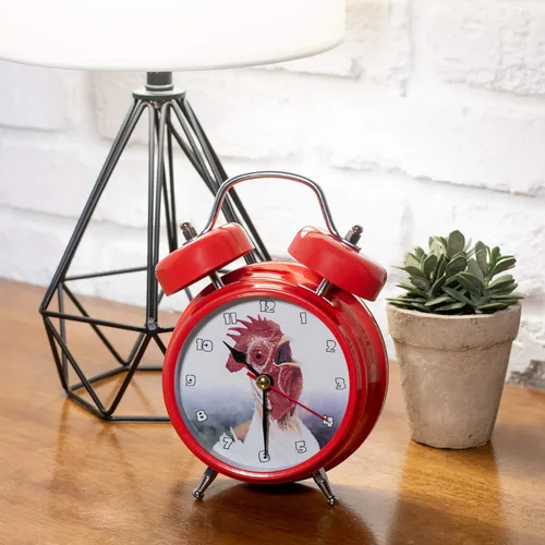 Vista 2 de Mark Feldstein & Associates Wacky Wakers Red Rooster - Reloj despertador de mesa