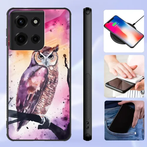 Vista 75 de Funda para Motorola Moto Edge 2022, cubierta trasera de vidrio templado con protector de pantalla, funda protectora a prueba de golpes para Motorola