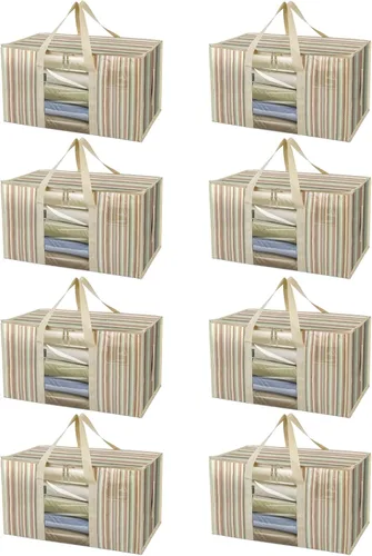 Vista 36 de BALEINE Paquete de 2 bolsas de mudanza de gran tamaño con asas reforzadas, bolsa de almacenamiento resistente para ropa, suministros de mudanza