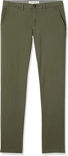 Vista 5 de Tienda Essentials - Pantalones caqui de corte ajustado, elásticos, informales, para hombre