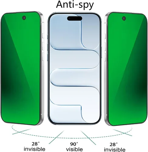 Vista 27 de Espejo de vidrio templado antiazul, protector de pantalla anti-espía, película antiespía para iPhone 11 Pro Max/iPhone XS Max, 6.5 pulgadas