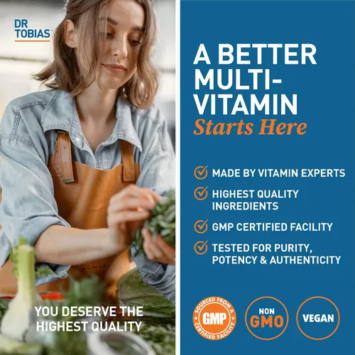 Vista 6 de Dr. Tobias Multivitaminas para adultos y cápsulas de Ashwagandha, apoyan el bienestar general y la energía equilibrada y la resistencia, veganas