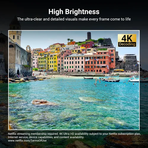 Vista 11 de HAPPRUN Proyector inteligente Full HD con aplicación de transmisión Negro