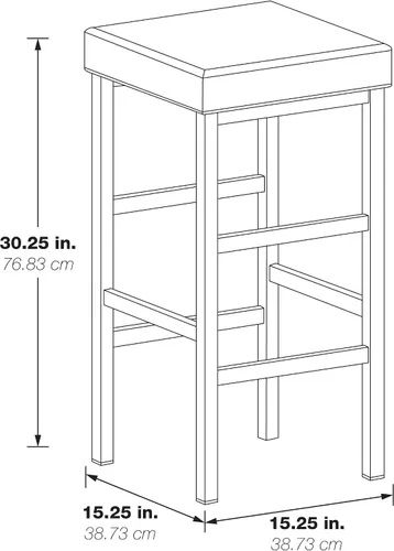 Vista 3 de OSP Home Furnishings Taburete sin respaldo con marco dorado, 30 pulgadas, negro