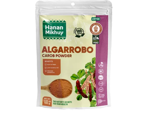 Vista 7 de HANAN MIKHUY Algarrobo en polvo 100% natural - Sin gluten, vegano, sin OMG, superalimento de alto contenido de fibra de Perú sin cafeína y sin