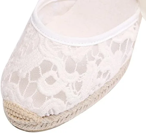 Vista 4 de U-lite - Alpargatas con puente de 3 para mujer, clásicas y suaves, con cordones.
