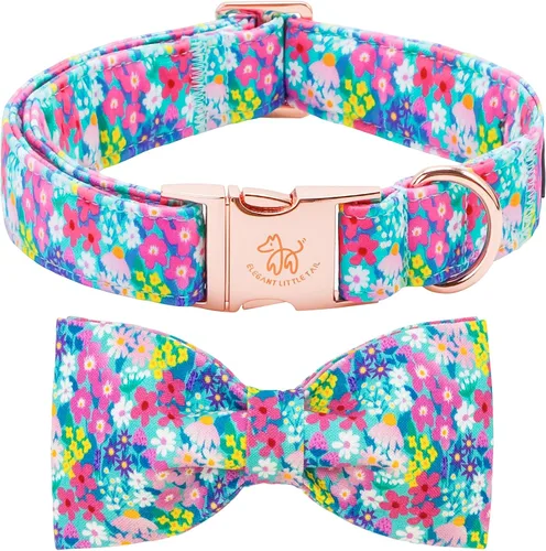 Vista 15 de Elegant little tail Independence - Collar patriótico para mascotas con pajarita para mascotas del 4 de julio de algodón suave para mascotas