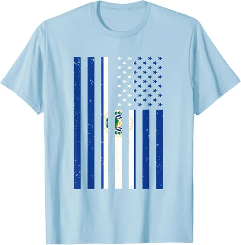 Vista 58 de El Salvador Shirt - El Salvador USA America Flag Men Women T-Shirt